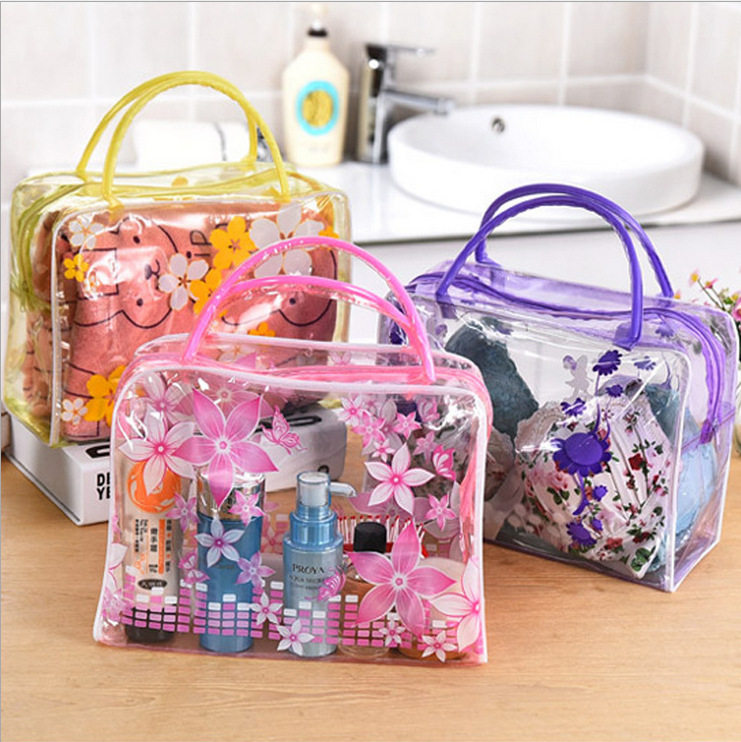 Travel Daily Necessities Transparent Waterproof Makeup Bag Wash Toiletry Bag Wash Bath Supplies Cashier Bag 31212-Taobao