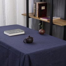  Chinese waterproof tea mat cloth desk cloth water-proof Ramie tea tablecloth Zen plain cotton and linen square dust-proof coffee table cover