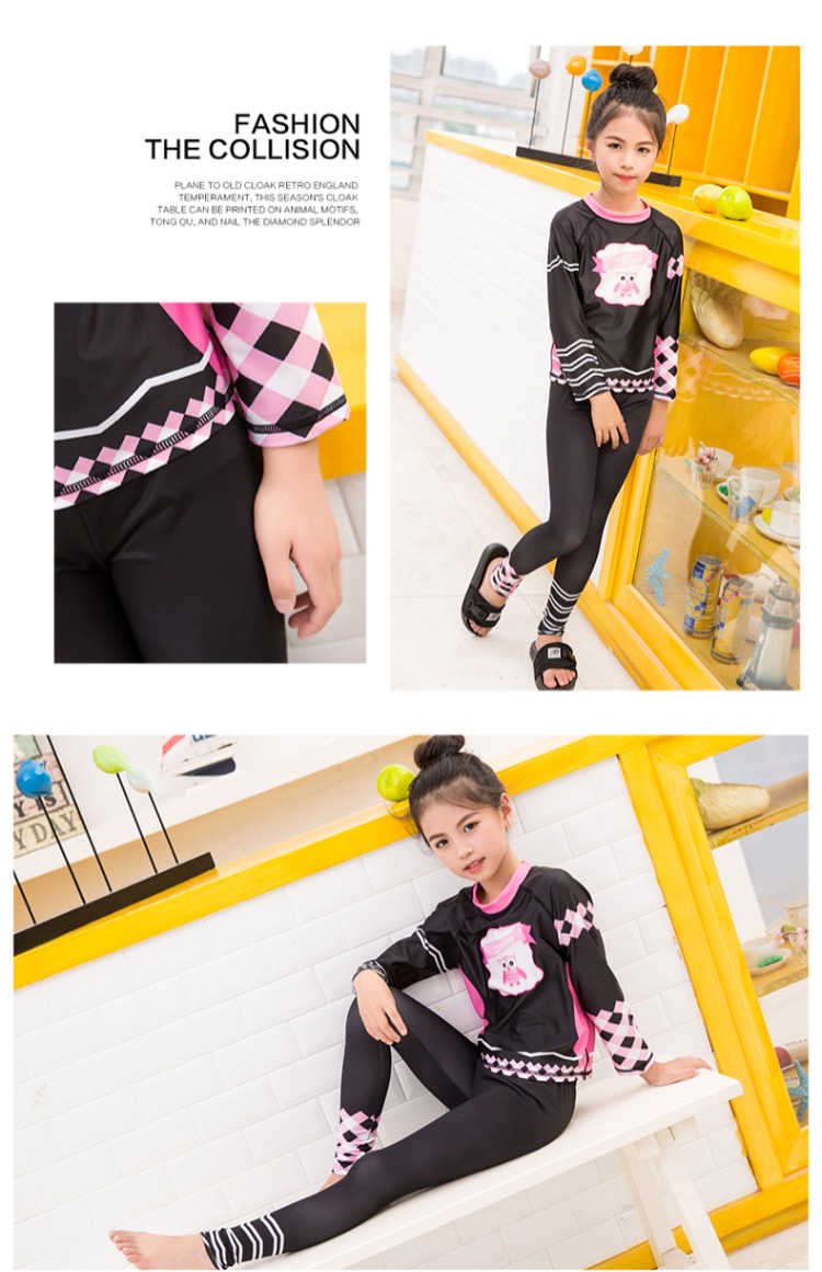 Shark Bart Children Áo tắm Nữ Chia tay dài Bộ đồ lặn Phụ huynh-con Sứa Kem chống nắng Áo tắm cho bé gái - Bộ đồ bơi của Kid đồ bơi tiên cá