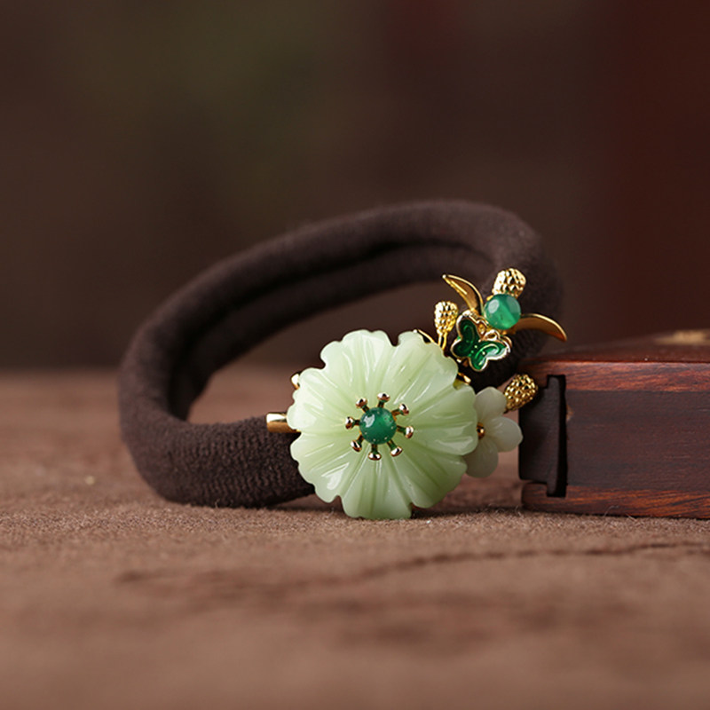 Ethnic Wind Hair Circles Women Zhafa 100 Hitch Hair Accessories Retro Disc Hair Accessories Mati Leather Gluten Elastic Rope National Wind Trinkets