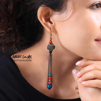 *Original tassel earrings, long retro extra-long exaggerated earrings, ethnic temperament earrings, women’s fashion personality jewelry