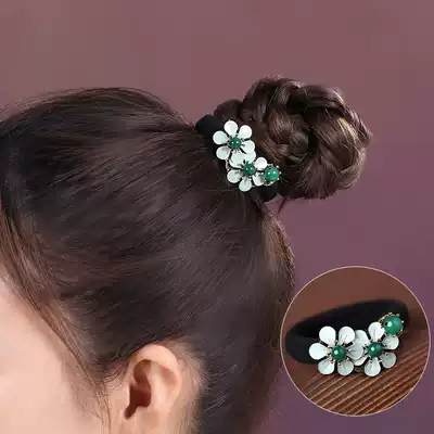 Yan Yu Jiangnan National style hair accessories original Hairband headdress agate vintage jewelry thick rubber band Hairband Green