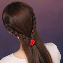 Red flower headwear hair accessories original hair rope vintage accessories head rope rubber band festive tie hair female Hairband
