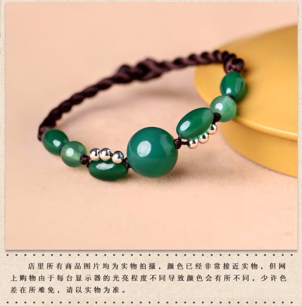 Yan Yu Jiangnan phong cách dân tộc nguyên bản phong cách Trung Quốc trang sức mã não bạn gái vòng tay nữ sinh viên xanh tay dây retro vòng tay ngọc trai