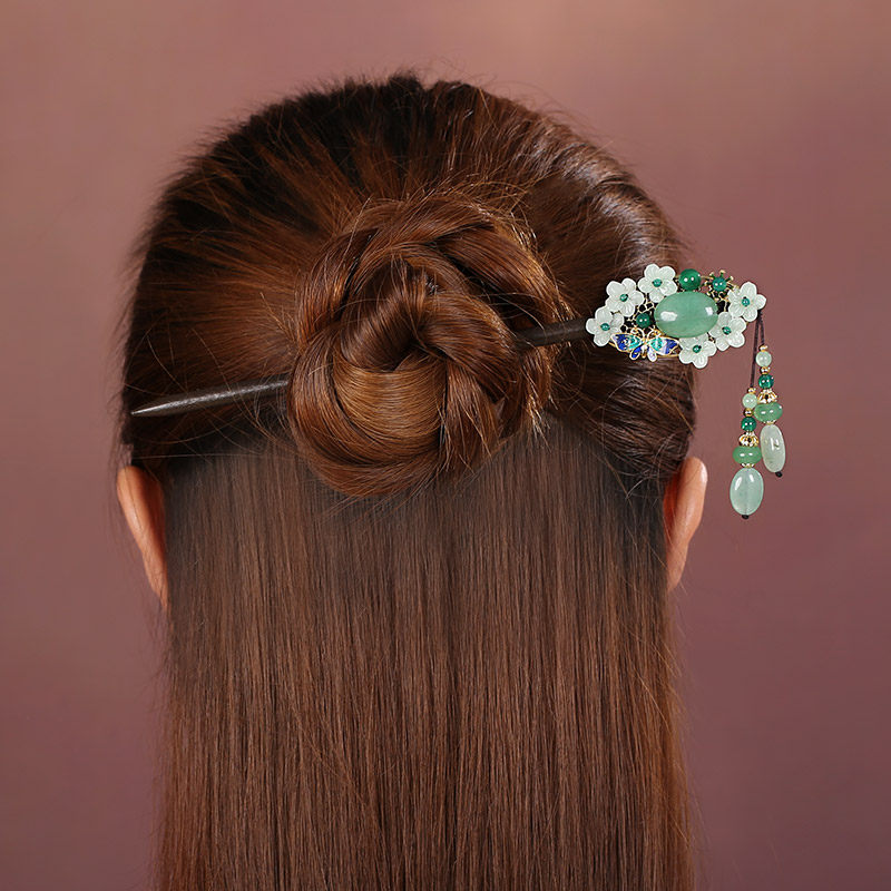 Ancient Wind Disc Hair Hairpin Subs Hanfu Hairpin Hair Hairpin Hairpin Hairpin Hair Hairpin Hairpin Classical Walking ornament Mori Hair Accessories Wood Hairpin Woman