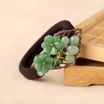 Retro style hair headwear elastic hair rope adult ball head leather rope rubber band National style simple personality Hairband female