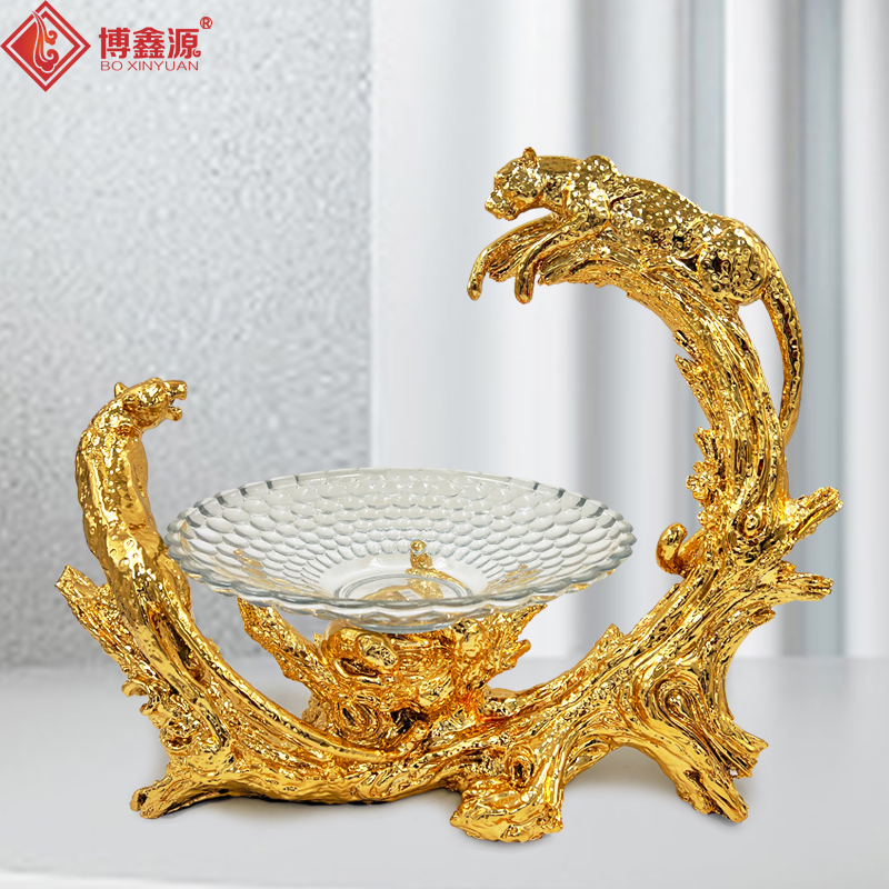 High-End Ktv Special Leopard Fruit Plate Resin Creative Fruit Plate Stand Base Bar Tea Table Snack Display Stand
