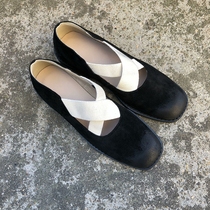 Cherevichkiotvichki (yarn) handmade ballet shoes 2021 vintage leather shoes dark leather shoes