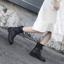 ann short boots (Grindelwald) flat-bottomed martin boots retro leather knight boots thick-soled heightening locomotive boots