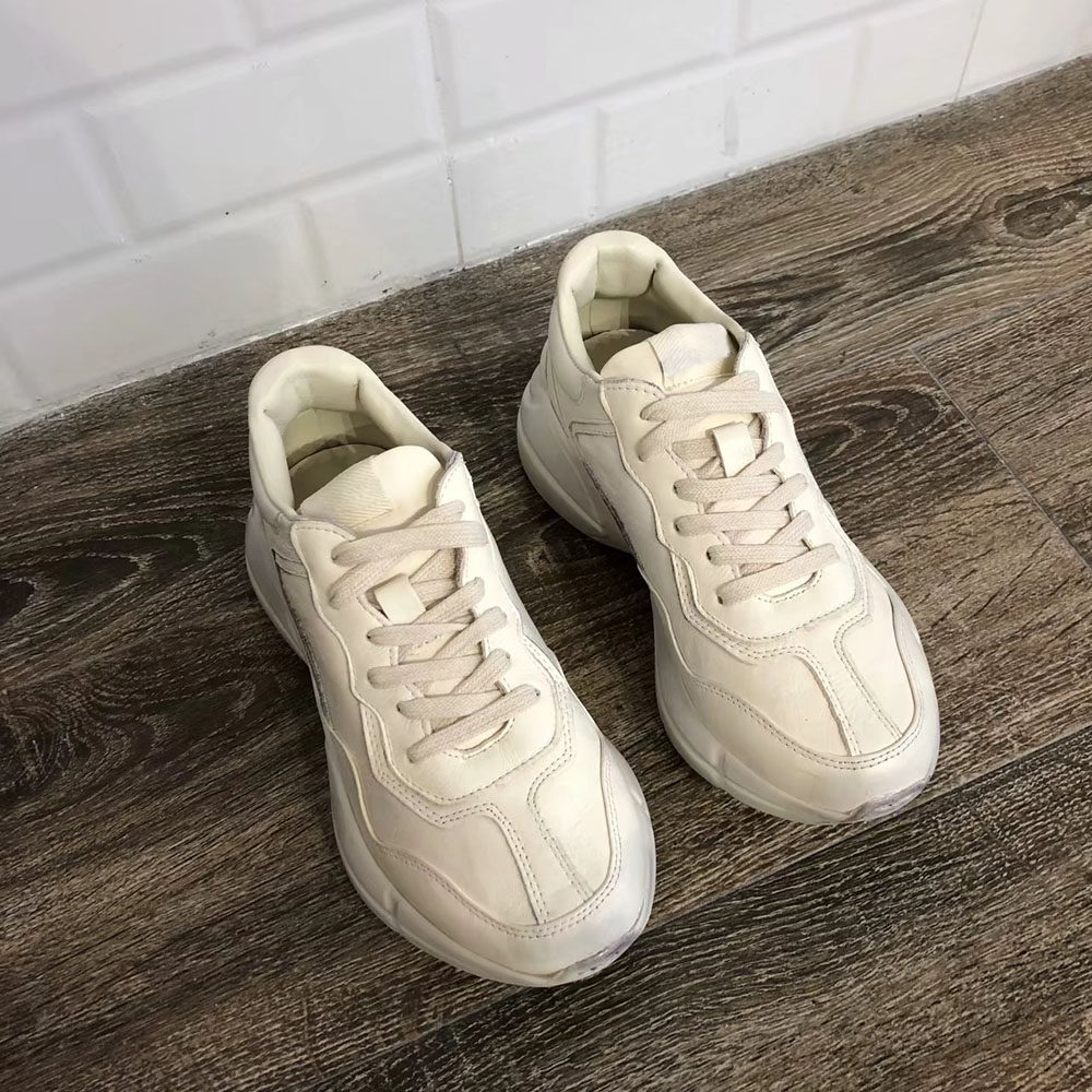 Old Daddy Shoes (Grass) retro single shoes 2020 new genuine leather small white shoes sneakers inside heightening little white shoes women