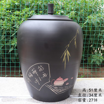 Yunnan Purple Pottery Tea Leaf Jar Built Pottery Jar Cake Tea Vat Handmade Jar Wake Tea Jar 2 7 Pie Black Pottery Big Tea Leaves Jar