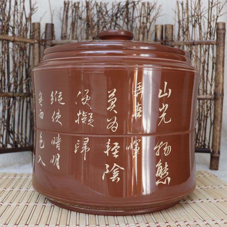 Yunnan Jianshui purple pottery tea set built pottery pot black pottery tea storage large tea pot famous hand-made boutique seven-child cake tea pot