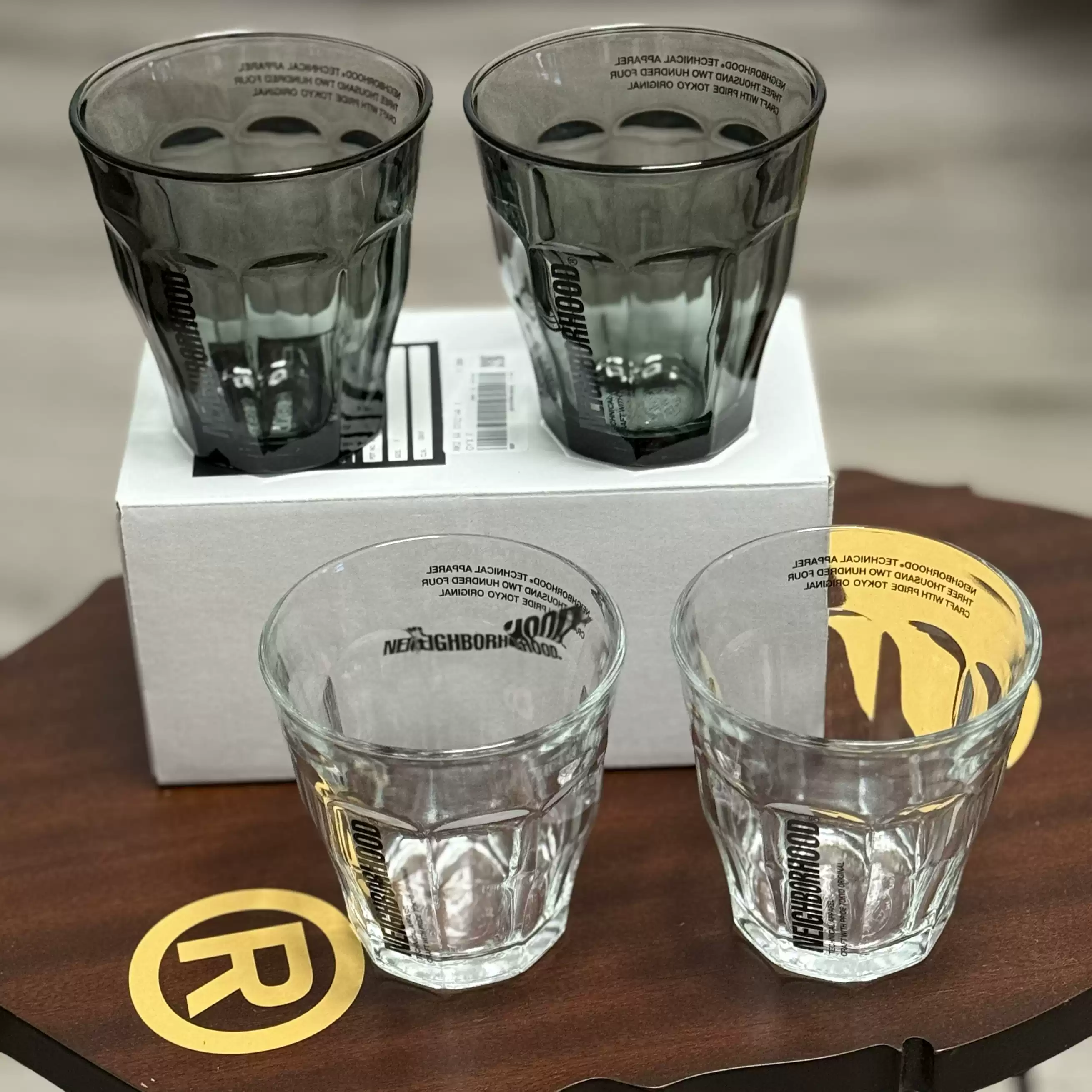 上海现货NEIGHBORHOOD LOGO DURALEX GLASS SET 玻璃水杯25SS