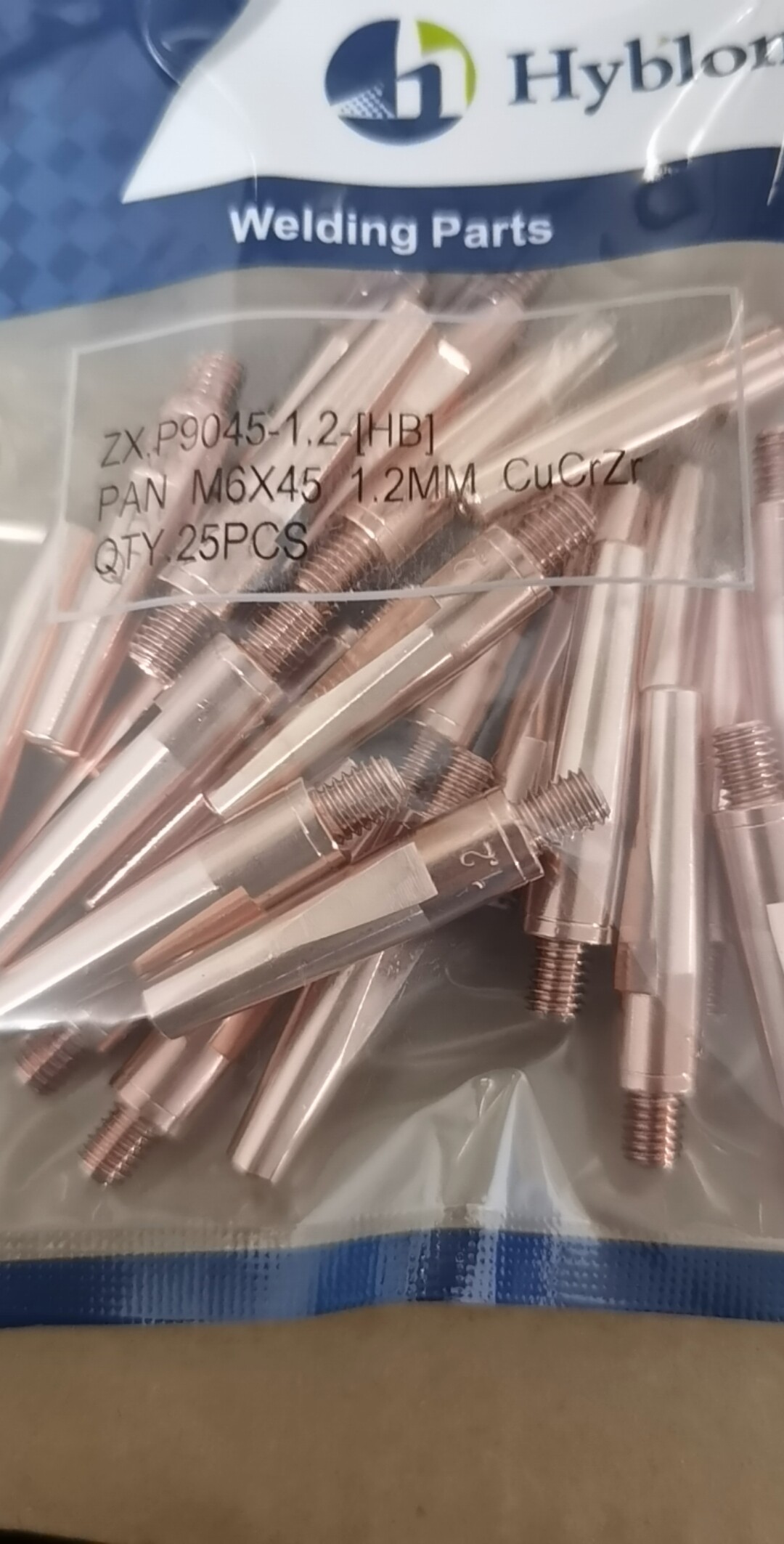 M6 * 45 * 1 2 chromium zirconium copper conductive nozzle