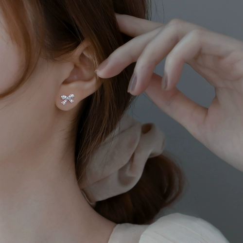 Серьги с бантиком, серебро 925 пробы, изысканный стиль