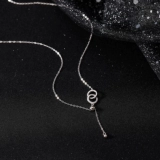 Ожерелье, кольцо, цепочка до ключиц, серебро 925 пробы, коллекция 2023, легкий роскошный стиль, изысканный стиль