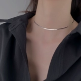 Ожерелье, брендовая цепочка до ключиц, короткий чокер, подвеска, серебро 925 пробы, простой и элегантный дизайн