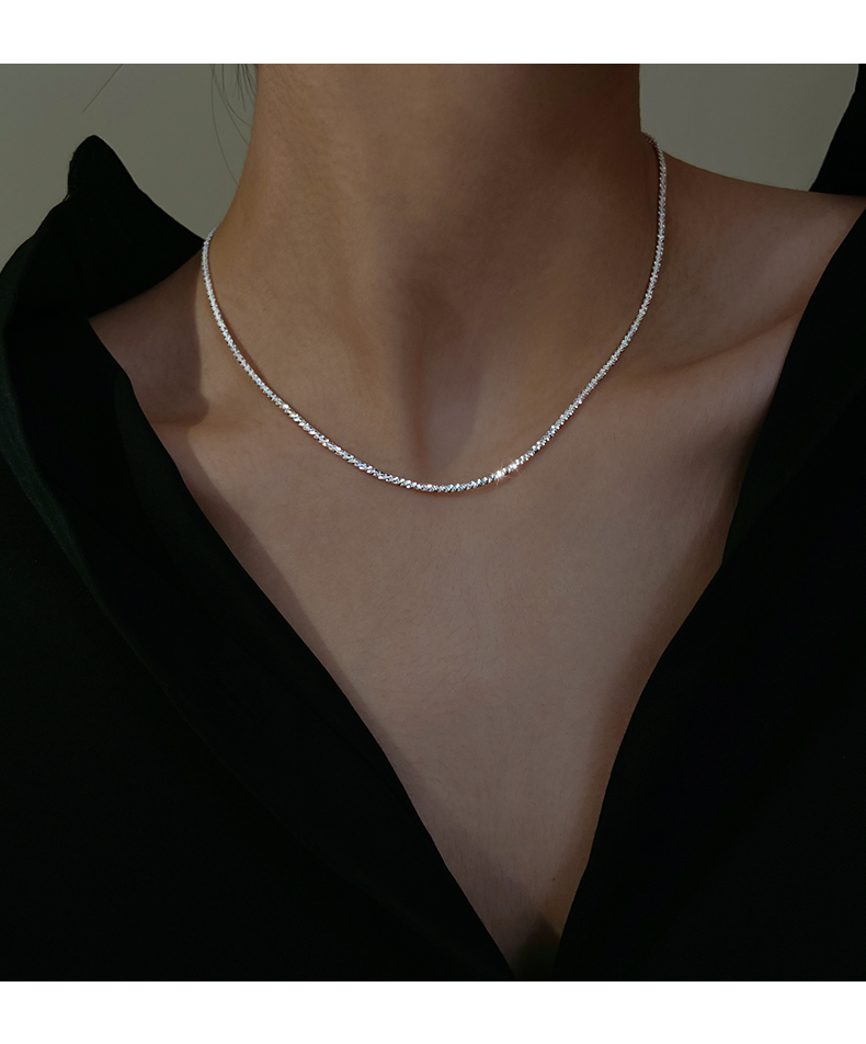 Einfacher Stil Koreanische Art Einfarbig Sterling Silber Halskette In Masse display picture 4