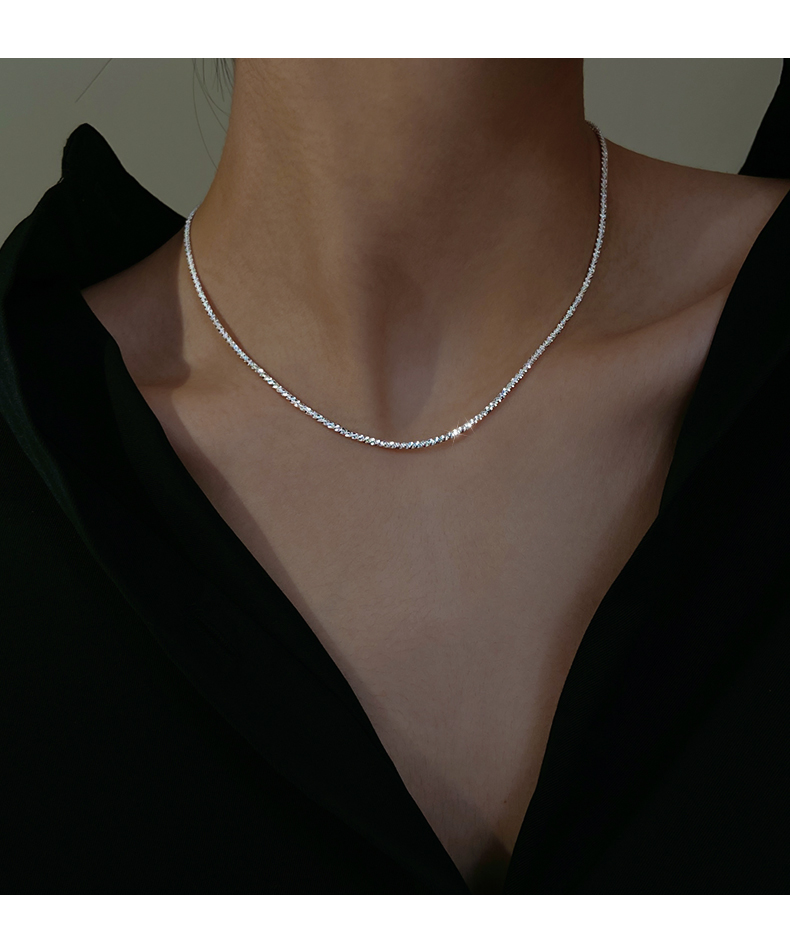 Style Simple Style Coréen Couleur Unie Argent Sterling Collier En Masse display picture 4