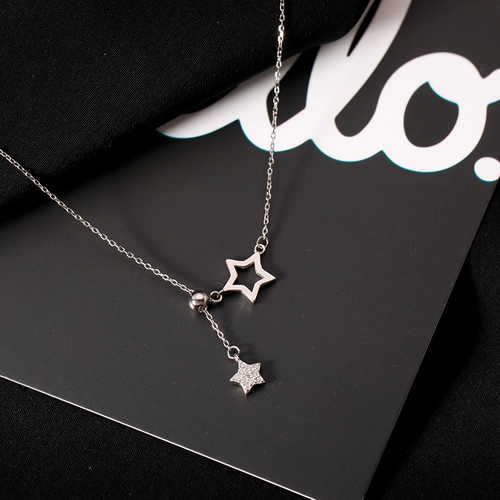 Ожерелье, брендовая цепочка до ключиц, серебро 925 пробы, коллекция 2023, простой и элегантный дизайн, легкий роскошный стиль