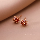 Красные небольшие дизайнерские серьги, серебро 925 пробы, 2025 года