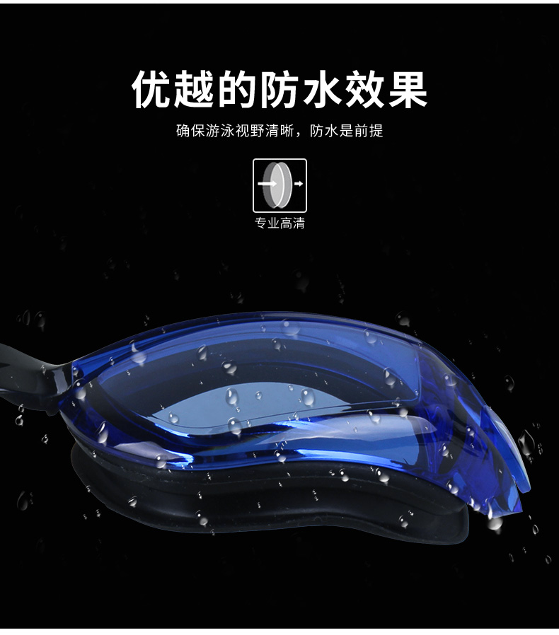 Kính râm Li Ning HD chống sương mù nam nữ chống nước cận thị trẻ em người lớn hộp lớn kính bơi chuyên nghiệp mũ bơi kính bơi xịn