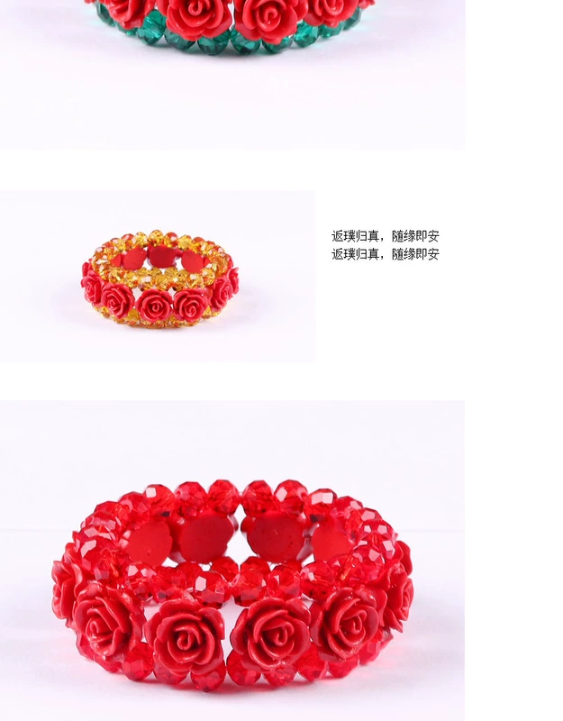 Xin Yi Zhu Yuge đỏ cinnabar hoa trang trí vòng tay phong cách Trung Quốc bạn gái hạt pha lê đen phụ kiện vòng tay phụ nữ vòng thạch anh