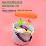 Детская игрушка ToyWoo для резки фруктов и овощей, магнитная резка, музыка, деревянная кухонная игрушка для резки фруктов для мальчиков и девочек