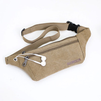 New pure canvas body-fitting waist bag mobile phone waist bag men's sports outdoor leisure running anti-theft invisible cycling