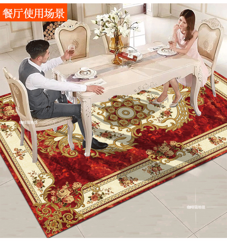 Phong cách châu Âu phòng khách bàn cà phê thảm dễ thương sofa nhà phòng ngủ đầy đủ cửa hàng phòng cưới mat đỏ thảm có thể được rửa tay - Thảm thảm trải nền nhà
