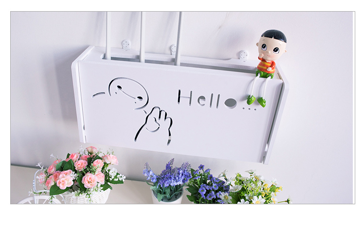 Đặc biệt hàng ngày hộp set-top hộp lưu trữ bộ định tuyến cắm điện trang trí tường khiên trang trí tường TV trang trí tường - Cái hộp hộp gỗ quà tặng