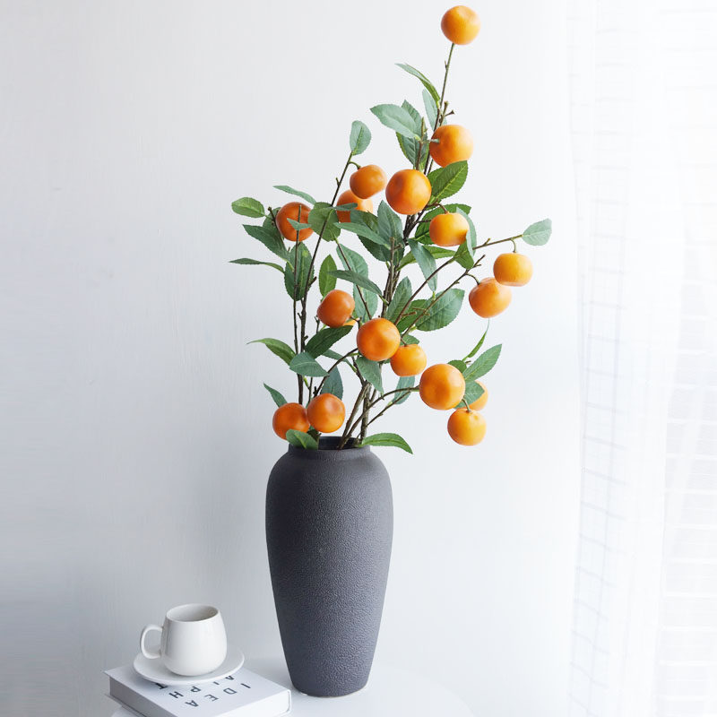 Tangerine Xiang Ruyi Emulation Flower Decoration Orange Berry Branch Simulation Fruits Fake Flowers Lemon Winter Green Potted Bonsai Furnishing