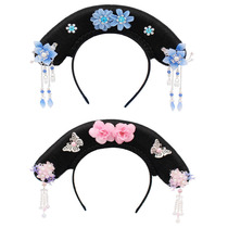 Qing Dynasty flag head adult children Gege Queen concubine Fujin headdress Yanxi strategy Palace performance wig accessories