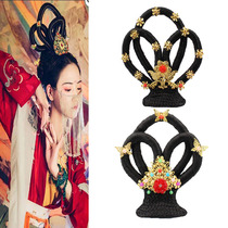 Ancient costume performance fairy flying rabbit ear double-headed wig hair stick hair bun Datang Guifei Dunhuang ancient style headdress