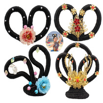 Children Change Shapes Fairy Flying Sky Hair Accessories Wig Bag Hair Rod Hair of the Tang Dynasty Princess Dunhuang Classical Dance Modeling