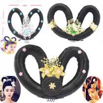 Childrens costume wig girl Change headdress Tang Dynasty ancient style fairy style Wu Mei Niang dress Imperial Concubine flying hair bun