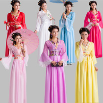 Ancient costumes Han and Tang fairy women Change retro elegant female skirt guzheng seven fairy costumes dance clothes