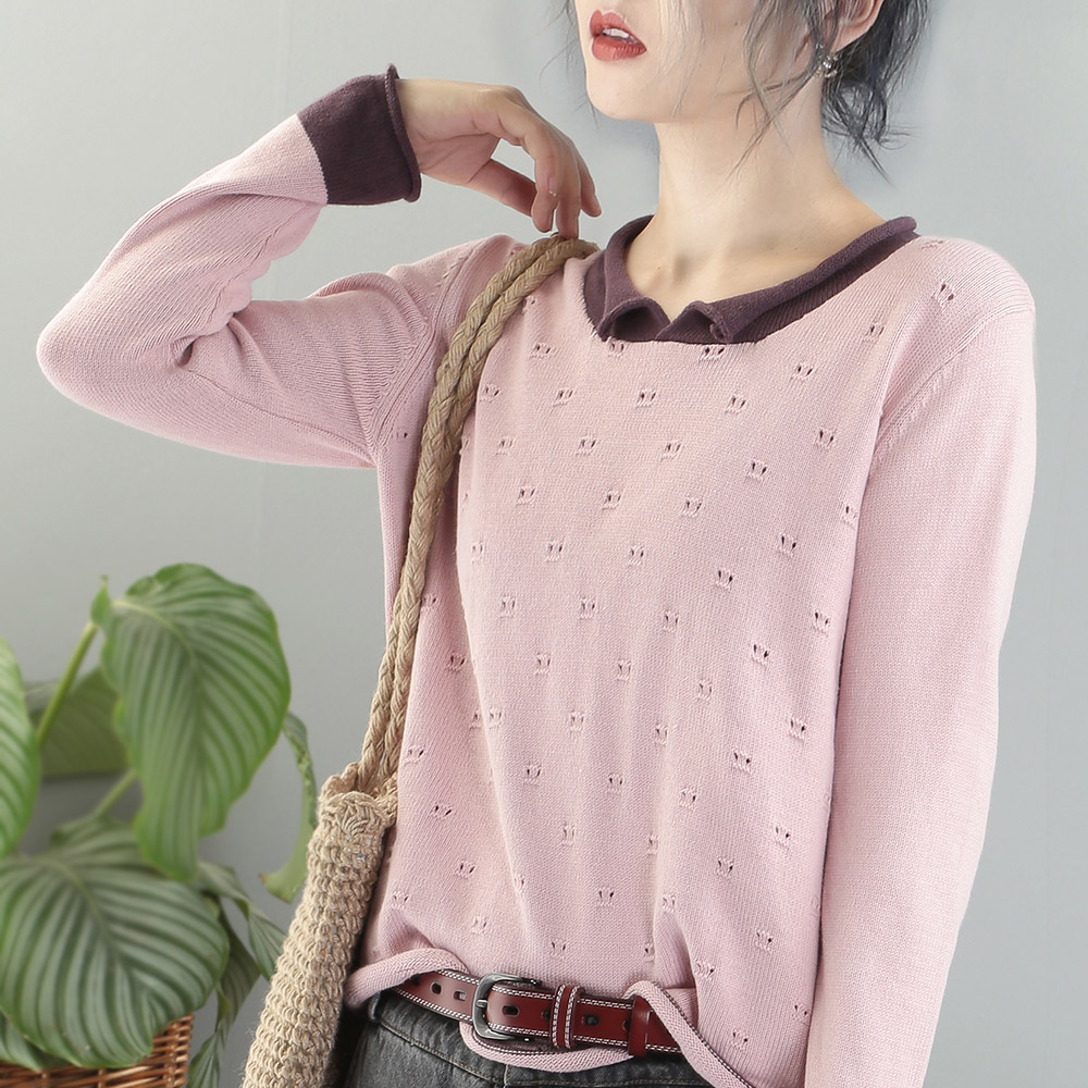 Đó là bông một lần nữaThoải mái20 mùa xuân mới nhỏ đầu áo len knitsweater cơ thể mòn văn học thời trang ngắn và nghệ thuật