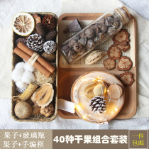 Pine Fruits Wood Slices Dry Flower Dry Fruit Combine Suit With Vase Kindergarten Decoration Small Pendulum Pieces Retro Photo Props