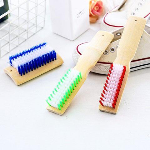 Natural Bamboo Laundry Brush Side Brushed Long Shoe Brush Thickened Bamboo Plate Brush Home Multifunction Cleaning Brush