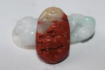 Zodiac Chicken Blood Yuhu Pendant Natural Jade Pendant with Finely Carved Stone Pendant