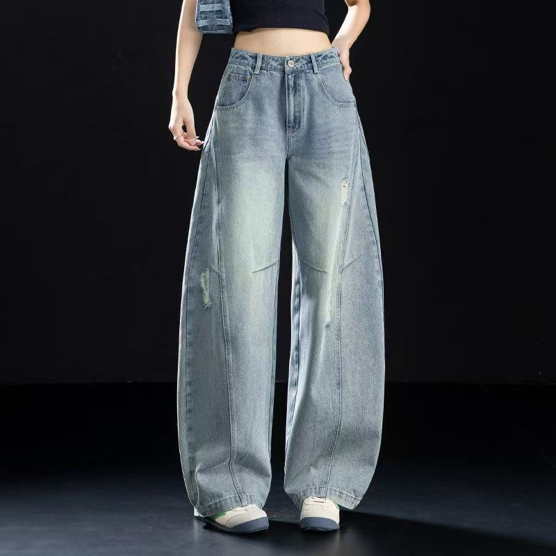 Loose Ripped Jeans for Women, Summer Thin Style, 2026 New Popular Style, Super Nice-Looking, Super Hot Scimitar Wide-Leg Pants