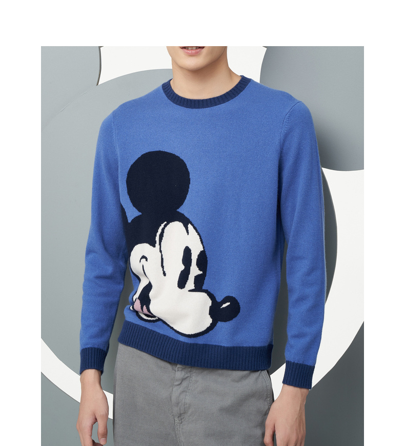 Ordos 1980 Người yêu Disney Disney Áo len cashmere cổ tròn cho nam cashmere áo khoác jean nam