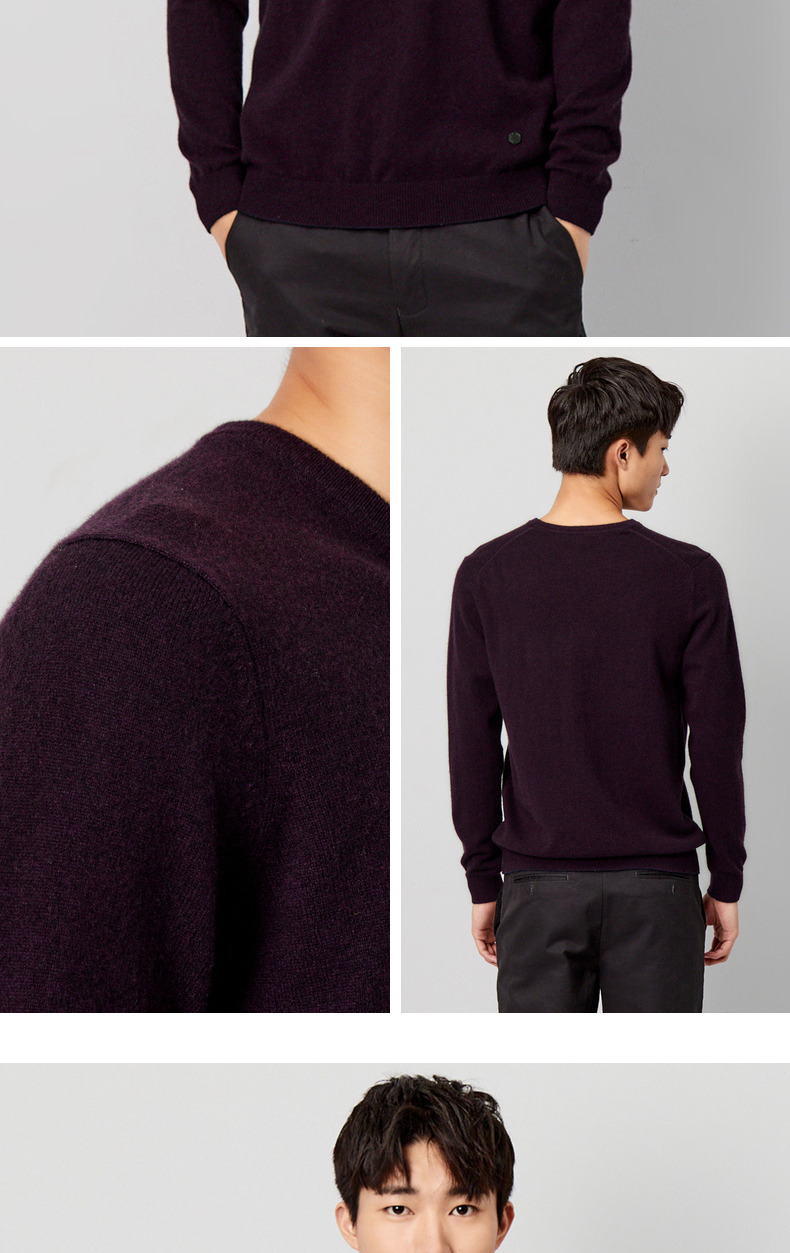 Erdos 1980 mùa thu và mùa đông áo len cashmere cổ chữ V áo len nam