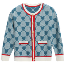 Ordos childrens and girls knitted sweaters cashmere sweaters 24th autumn and winter new round neck small fragrance fashion