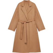 Ordos 1980 Plush Blended Suit Collar Coat 2024 Winter Womens Long Unbuttoned Casual Coat