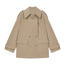 (Gabardine) ERDOS pure cotton short windbreaker 24 autumn new womens double-breasted commuting loose casual jacket