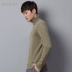 ERDOS Business Casual Turtleneck Áo len nam Màu rắn Màu tím hoang dã Áo len có gân - Áo len Cashmere