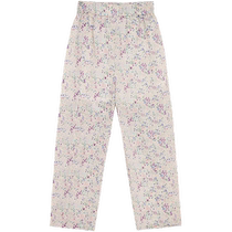 erdosKIDS girls pure cotton cropped pants 24 summer new Korean style blue and purple floral pants comfortable and breathable