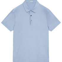 ERDOS spring and summer POLO shirt small lapel silk cotton short-sleeved mens T-shirt with dark pattern business casual workplace inner wear